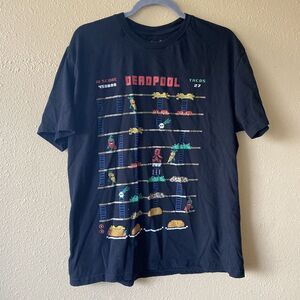 Deadpool Taco Arcade Men's Black‎ Graphic T-shirt  Marvel Size XL